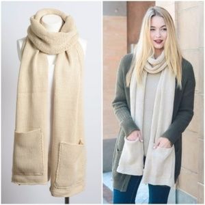 polly 2 // knit pocket scarf cowl combo in cream